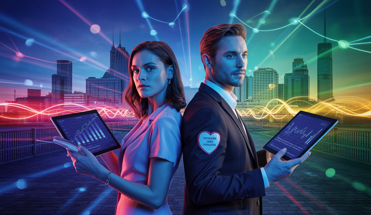 Illustration des défis des relations modernes en 2025