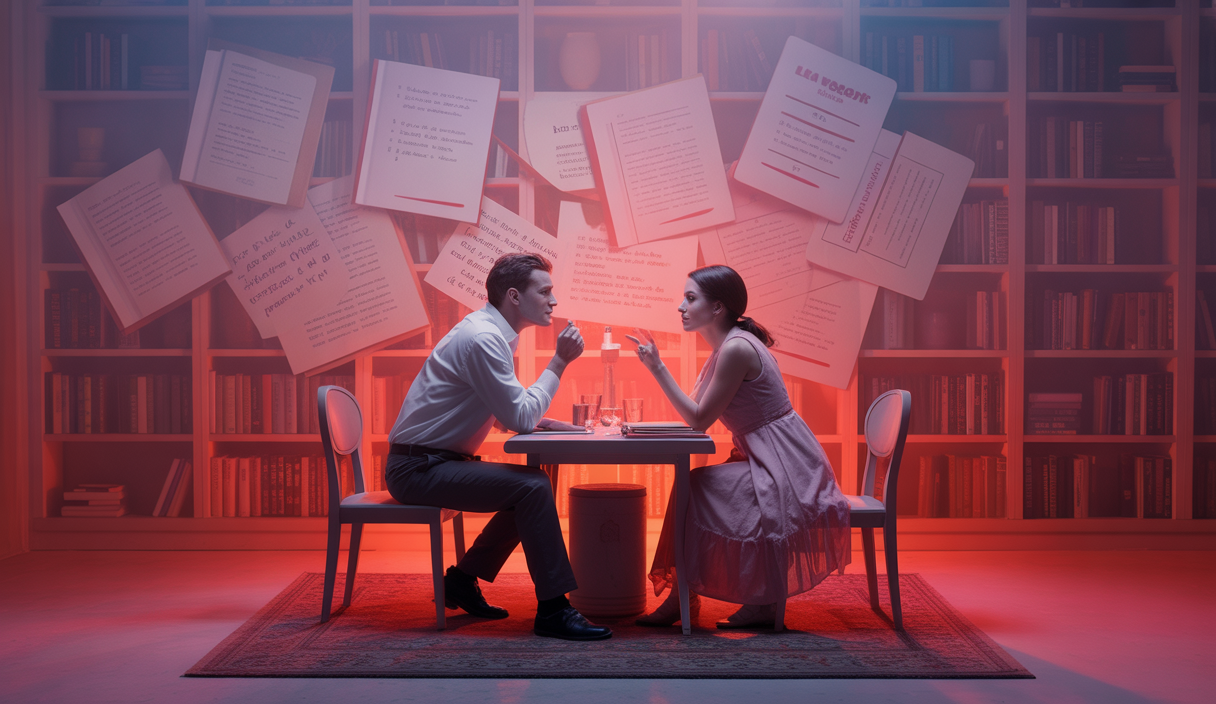 Illustration vibrante des relations amoureuses avec des conseils d'experts