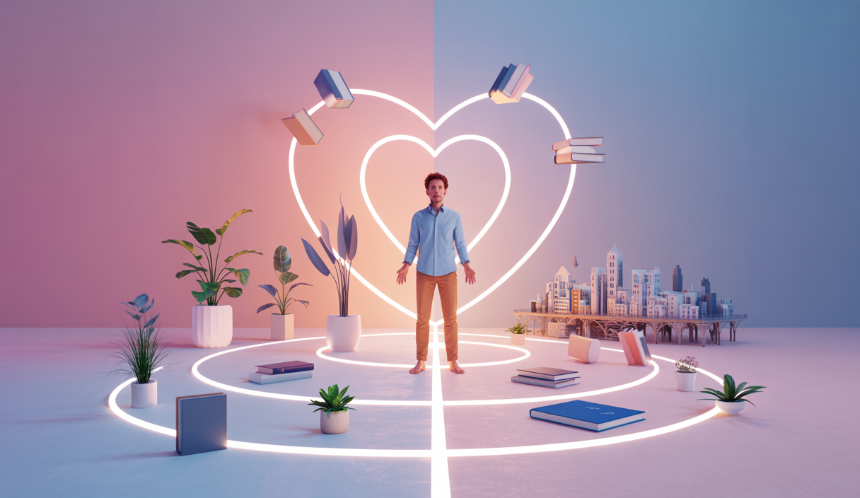 Illustration symbolique de la transformation des relations amoureuses.